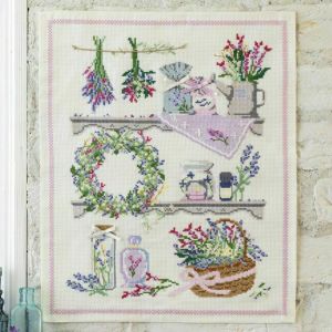 【完成品】クロスステッチタペストリー＜ラベンダー＞の画像