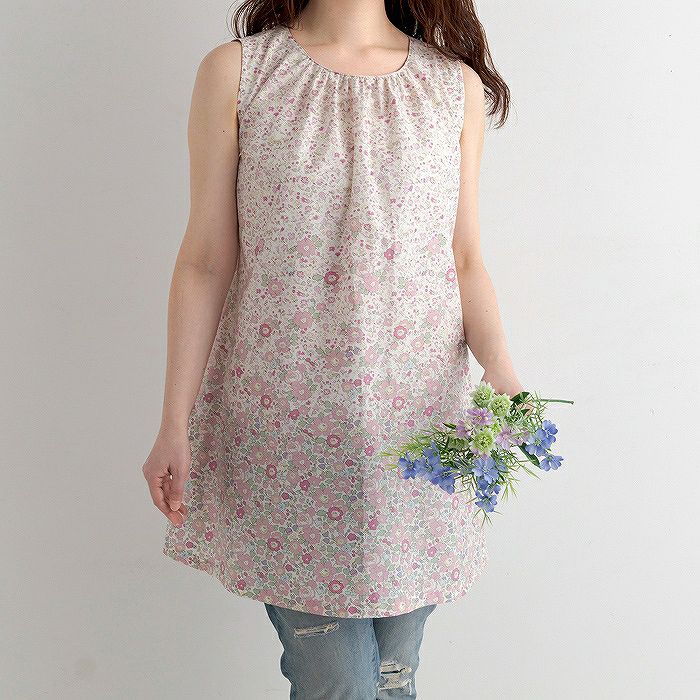 Vネックチュニックワンピース（型紙） | リバティ 生地、編み物、刺繍