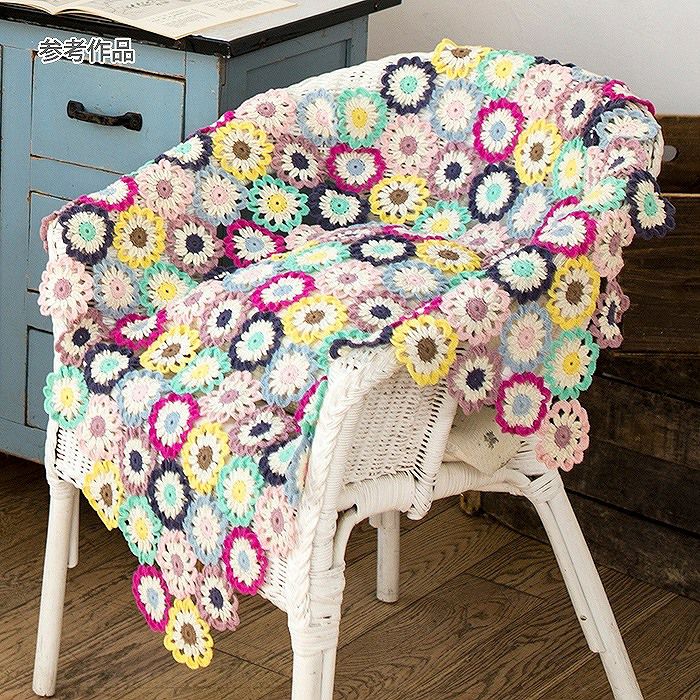 ボーダーフラワーブランケット（レシピ） | リバティ 生地、編み物