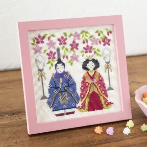 クロスステッチフレーム＜立ち雛＞ | リバティ 生地、編み物、刺繍