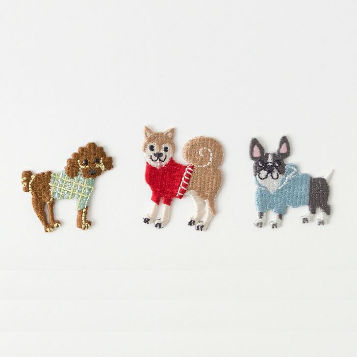 刺しゅうワッペン＜おしゃれDog＞