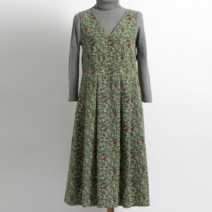 切替ジャンパードレス（型紙） | リバティ 生地、編み物、刺繍、刺し子  