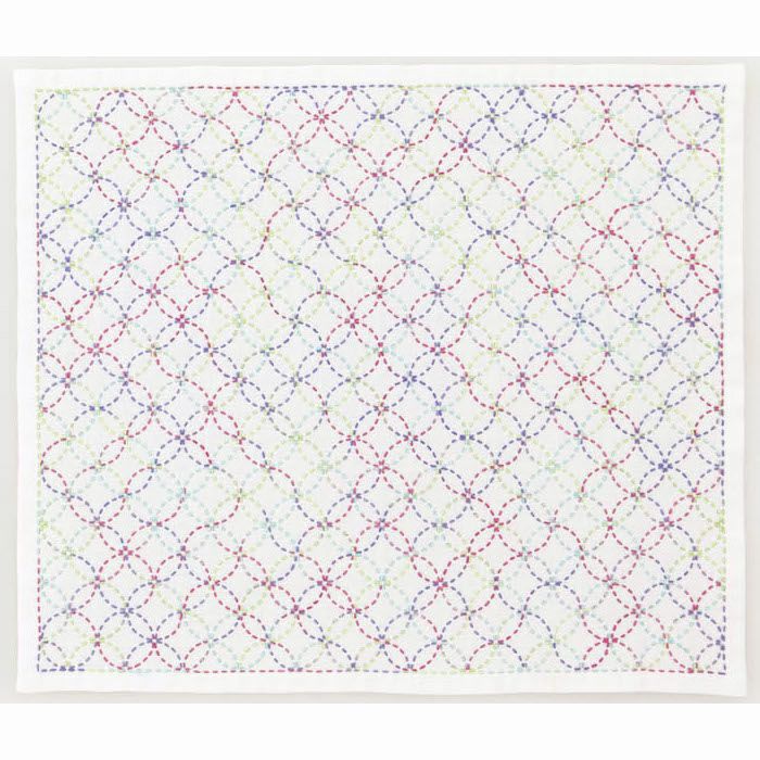 大判サイズ】七宝つなぎ刺し子 完成品 110×93cm