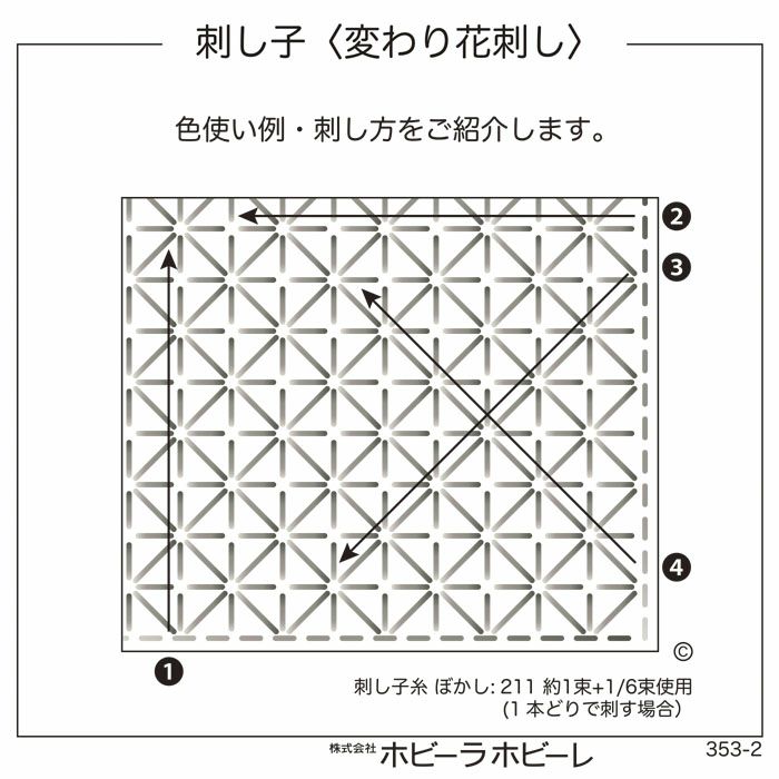 刺し子　変わり花刺し