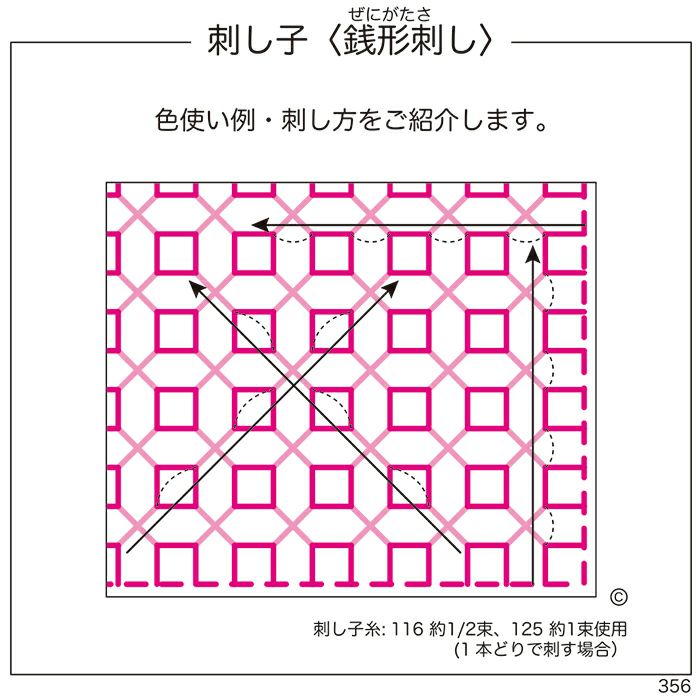 刺し子 銭形刺し