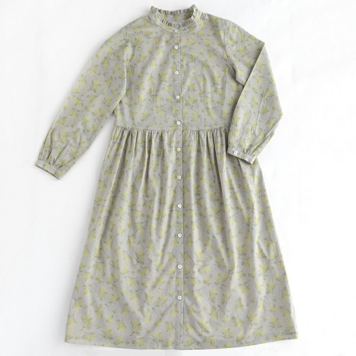 スタンドカラーワンピース（型紙）