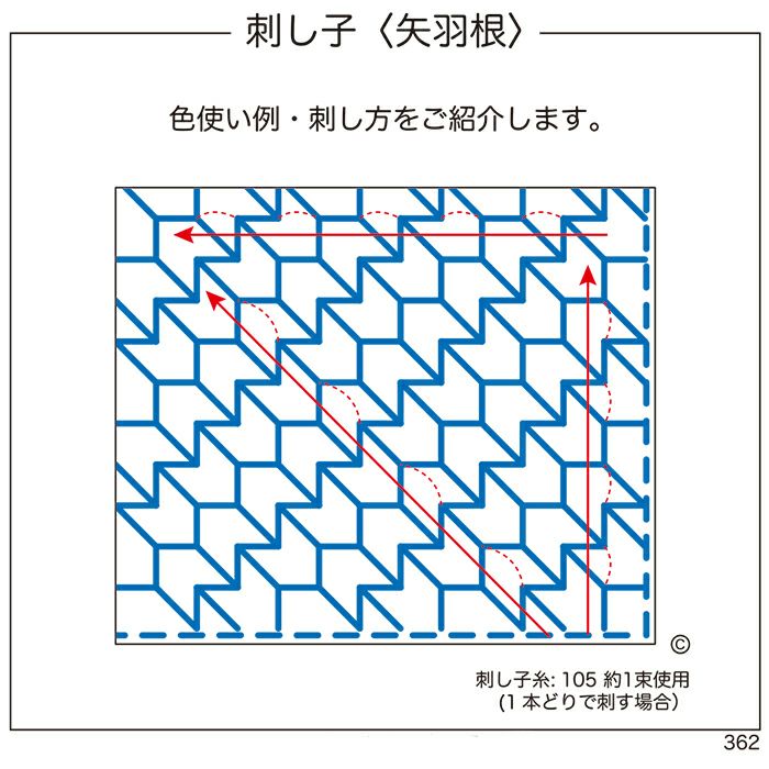 刺し子 矢羽根