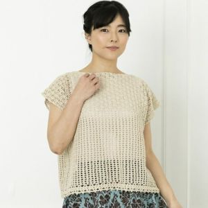 スクエアベスト<コットンリリー01IV>(編み物 材料セット)