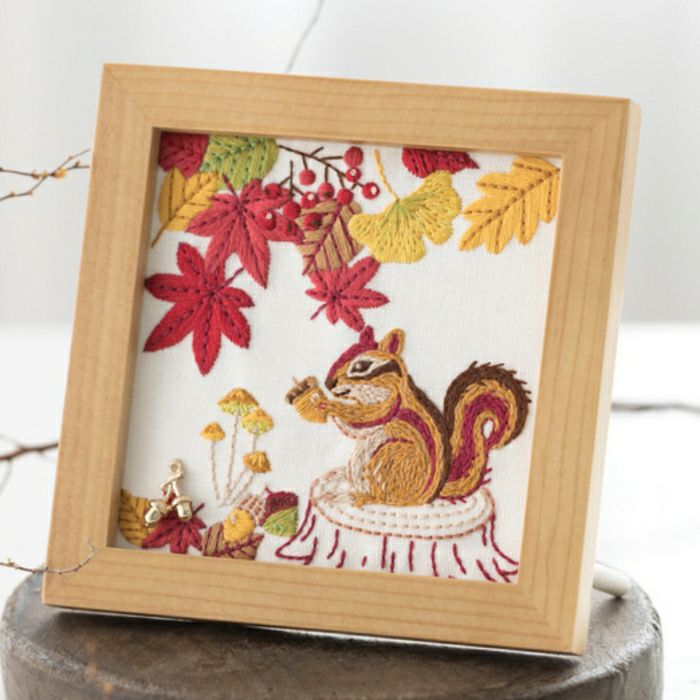 ステッチミニフレーム 紅葉とリス ホビーラホビーレ オンラインショップ