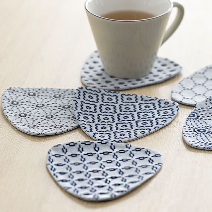 刺し子のコースター＜トライアングル＞