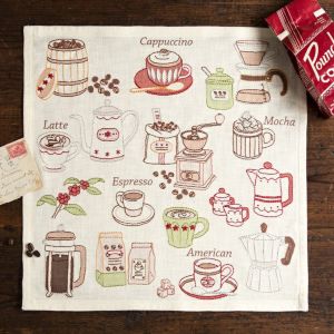 【完成品】ステッチクロス<コーヒー>
