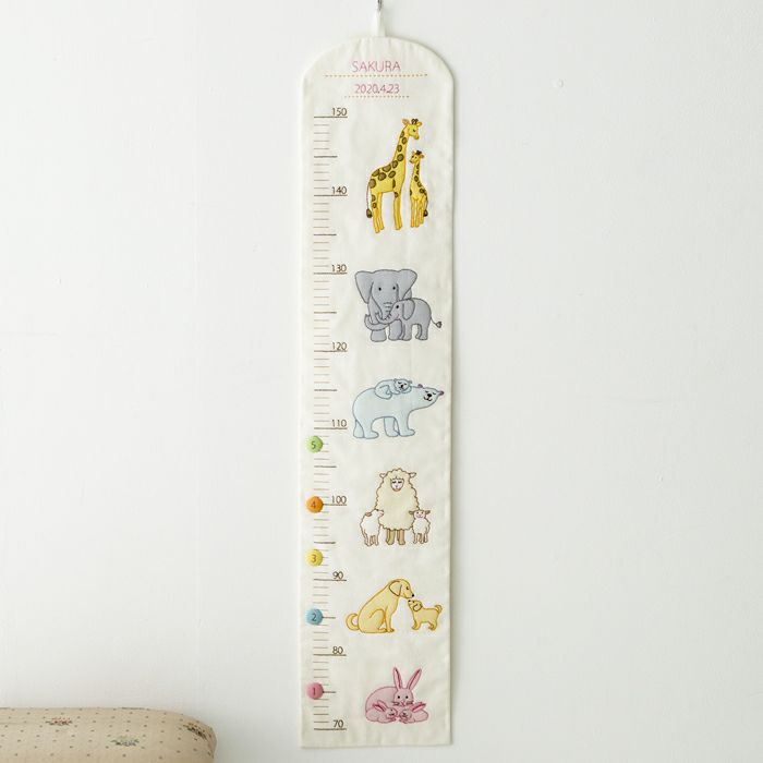 【完成品】身長計＜どうぶつのおやこ＞