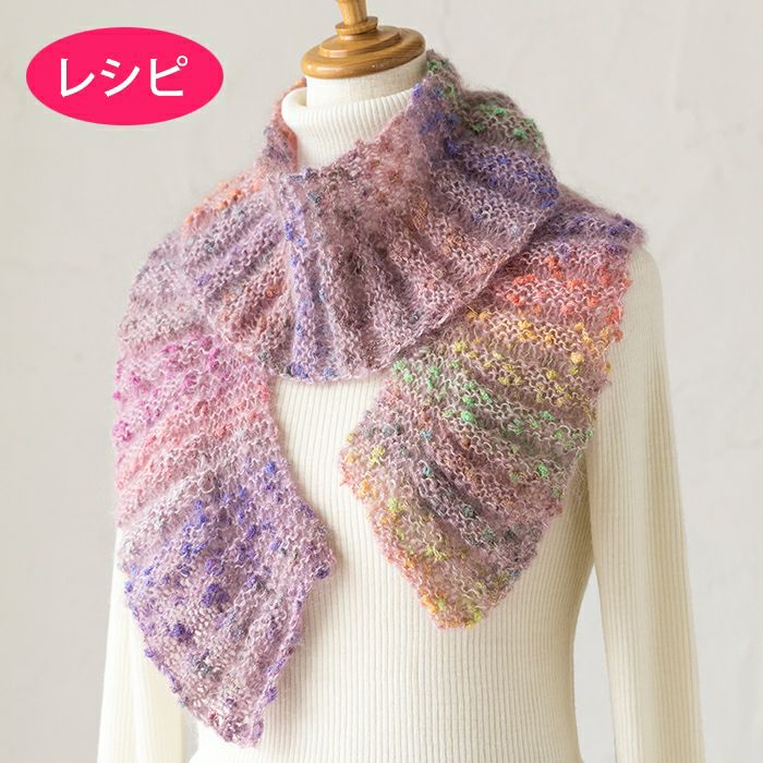 レシピなし】フラワーストール＜ファインリネン14B＞（編み物