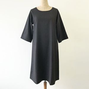 2wayストレッチウール ラグランワンピース<七分袖><Sサイズ>C