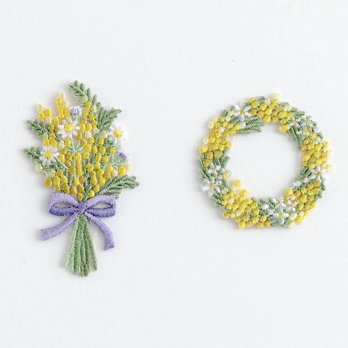 刺しゅうワッペン＜ミモザ＞