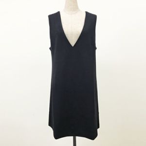 ウール混ストレッチポンチ Vネックジャンパードレス<Lサイズ>B