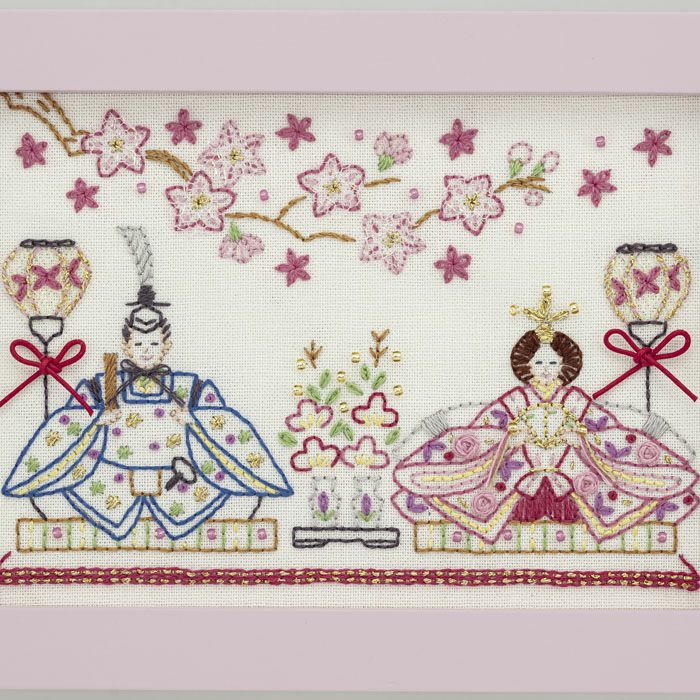 ステッチミニフレーム＜雛人形＞ | リバティ 生地、編み物、刺繍