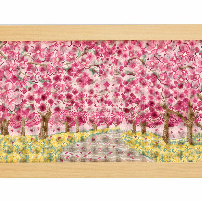 クロスステッチ完成品⭐︎桜 - クラフト・布製品