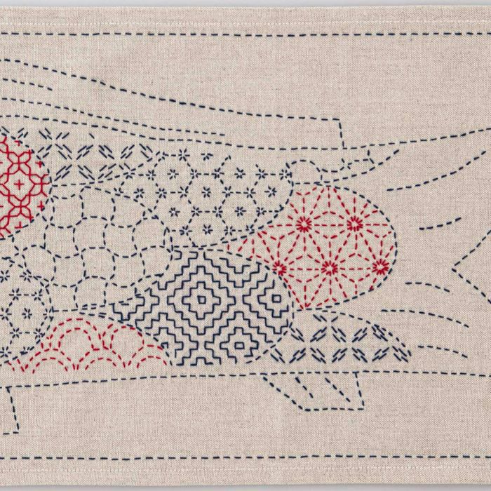 刺し子のクロス＜鯉のぼり＞ | リバティ 生地、編み物、刺繍、刺し子の 