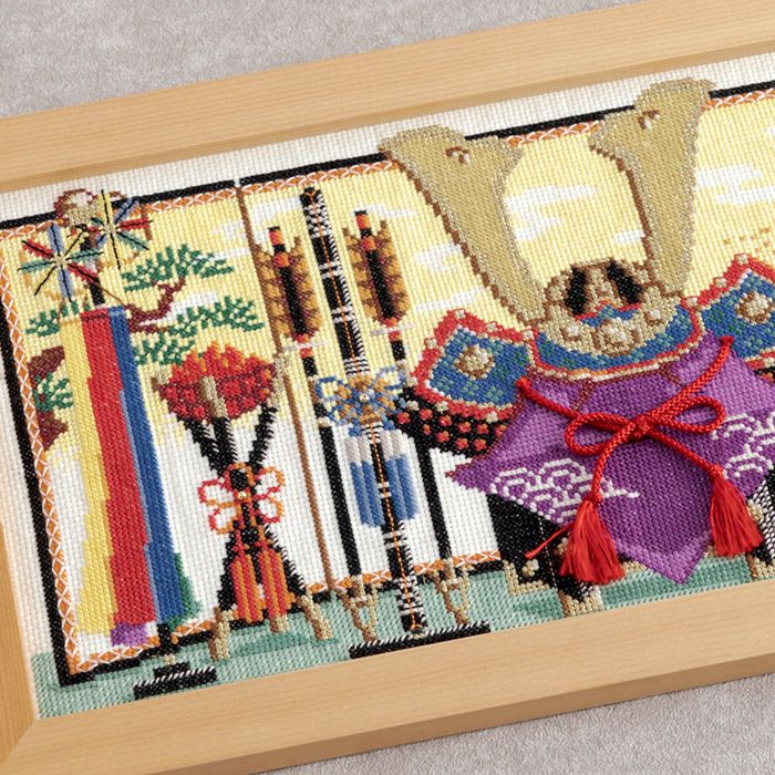 ホビーラホビーレ クロスステッチ 縁起物の正月飾り 図案と見本糸 - 材料