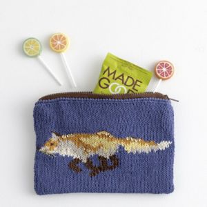 キツネのポーチ（編み物 材料セット） | リバティ 生地、編み物、刺繍 