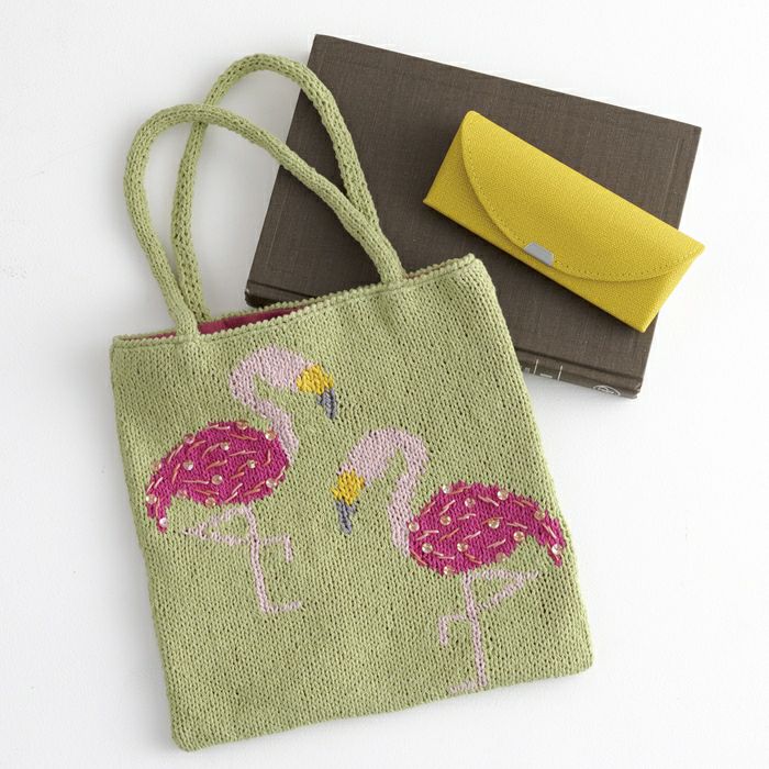フラミンゴのバッグ（編み物 材料セット） | リバティ 生地、編み物、刺繍、刺し子のことなら ホビーラホビーレ