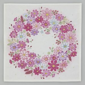 【7/10予約】ステッチクロス＜コスモスのリース＞