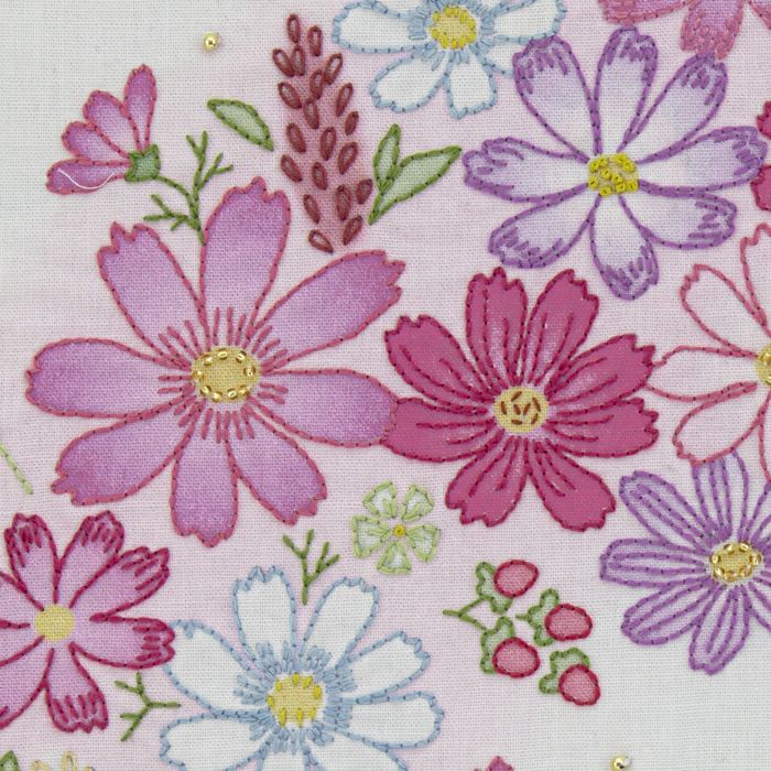 ステッチクロス＜コスモスのリース＞