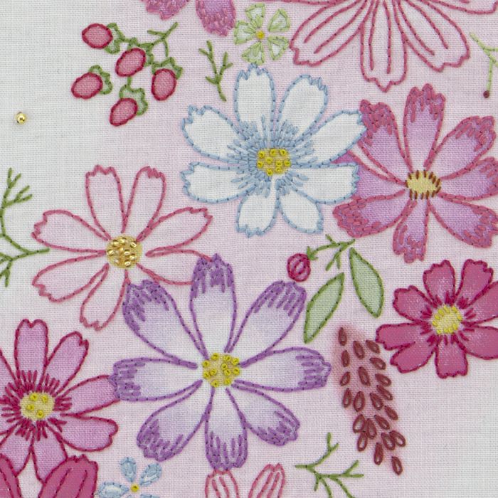 ステッチクロス＜コスモスのリース＞