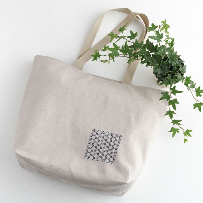 刺し子のバッグ＜四角つなぎ＞