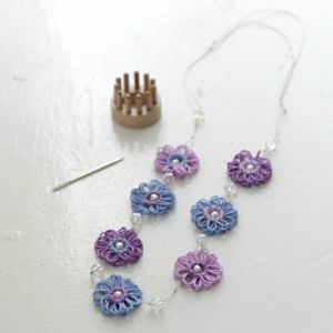 【完成品】プチフラワーリリヤンネックレス<B2>