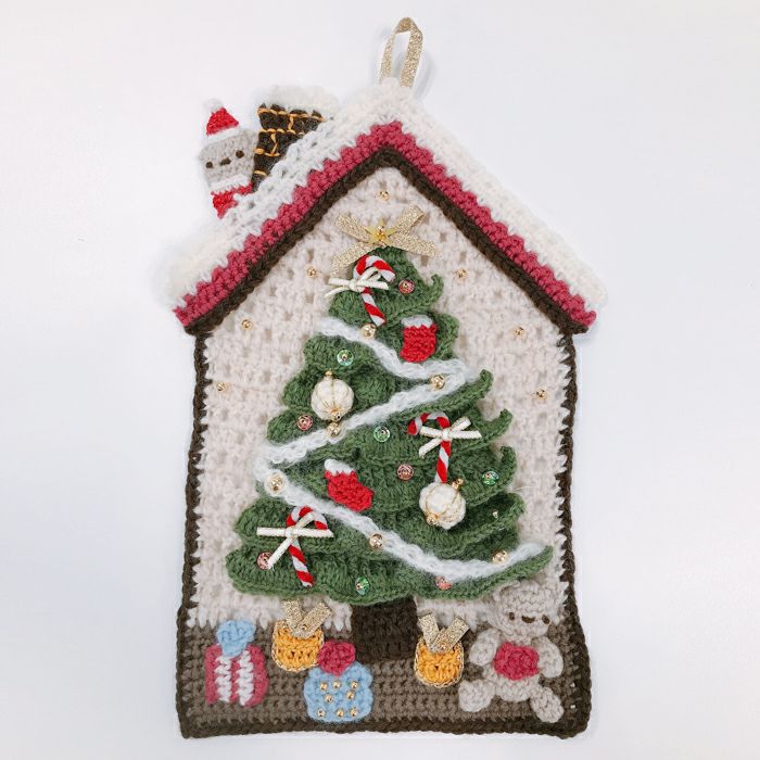 クリスマスのタペストリー（編み物 材料セット）