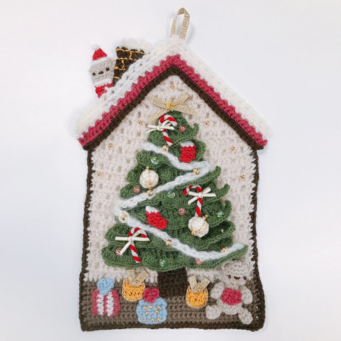 クリスマスのタペストリー（編み物 材料セット） リバティ 生地、編み物、刺繍、刺し子のことなら ホビーラホビーレ