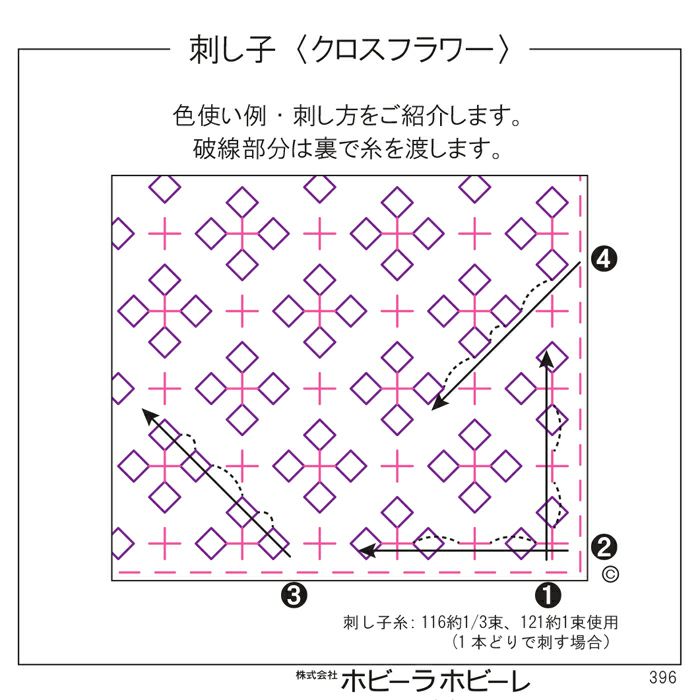 刺し子 クロスフラワー