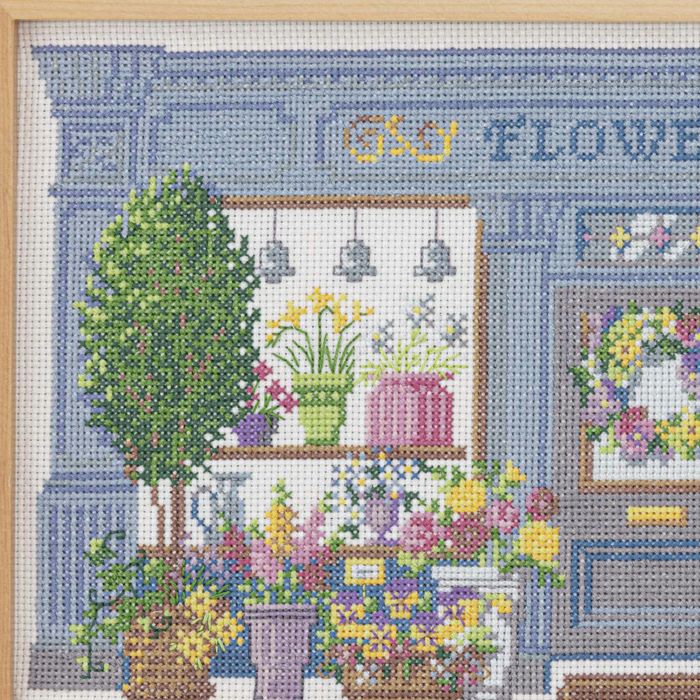 クロスステッチフレーム＜FLOWER SHOP＞ | リバティ 生地、編み物、刺繍、刺し子のことなら ホビーラホビーレ