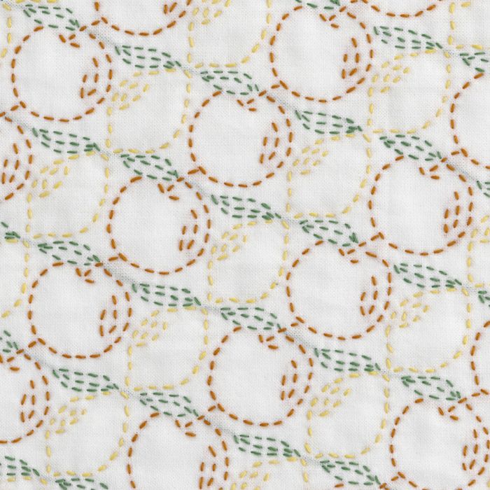 刺し子 レモンとオレンジ | リバティ 生地、編み物、刺繍、刺し子の