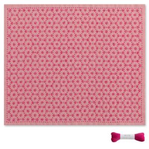 刺し子 花亀甲ピンクセット