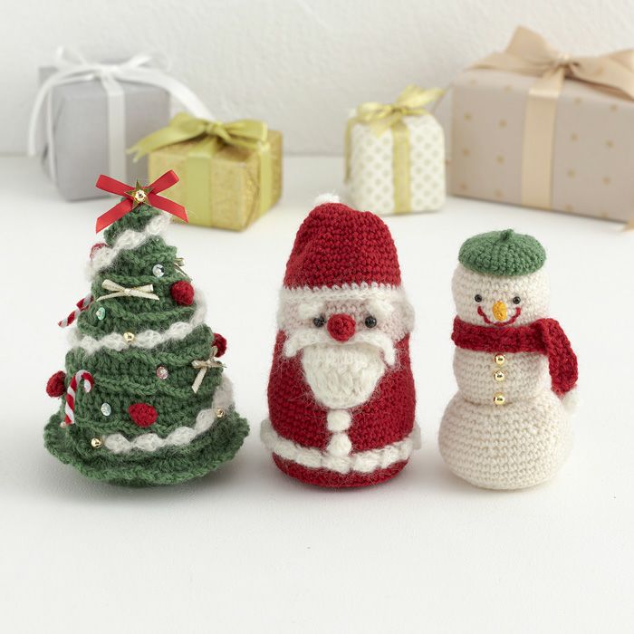 編みぐるみ＜クリスマス＞（編み物 材料セット） リバティ 生地、編み物、刺繍、刺し子のことなら ホビーラホビーレ