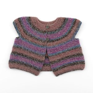 【レシピなし】ガーターヨークベストKids＜ロービングキッス59Ｐ＞（編み物 材料セット）