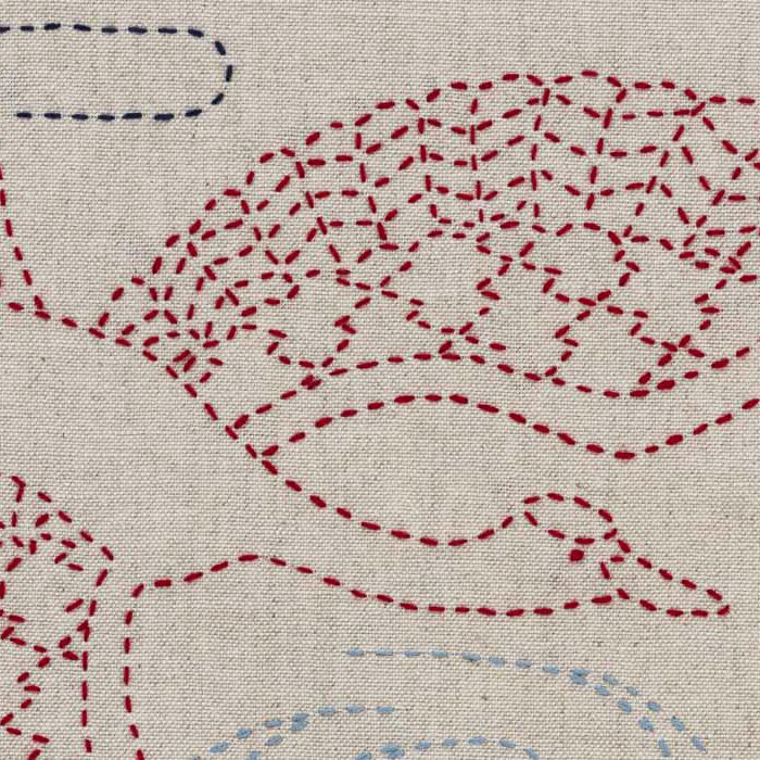 刺し子のクロス＜鶴と亀＞ | リバティ 生地、編み物、刺繍、刺し子の
