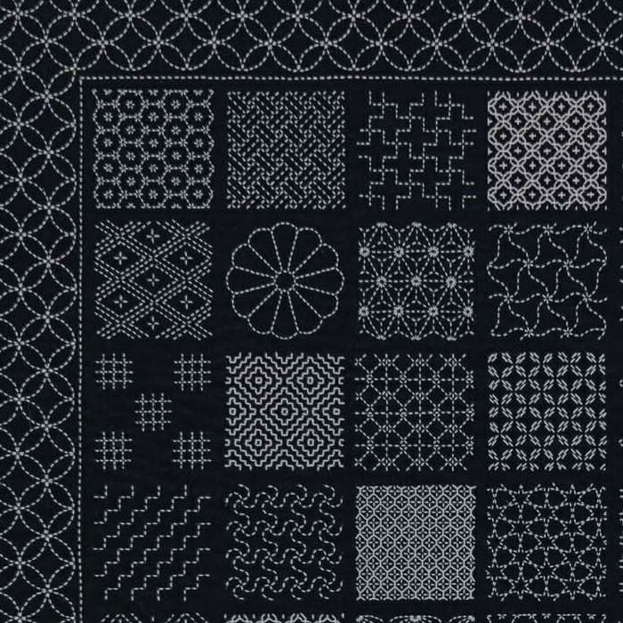 刺し子のサンプラークロス＜Black＞