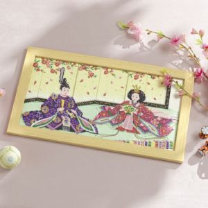 クロスステッチフレーム＜桃の節句の雛飾り＞