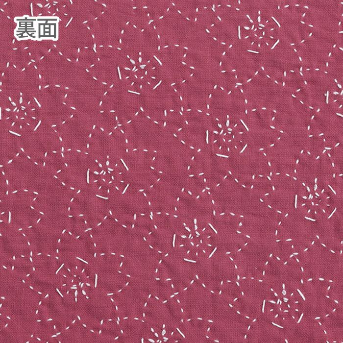 刺し子 さくらづくしローズピンク | リバティ 生地、編み物