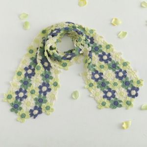 【レシピなし】マーガレットマフラー＜クロッシュコットンA＞（編み物 材料セット）