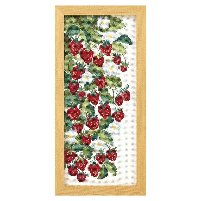 クロスステッチフレーム＜Strawberry＞ | リバティ 生地、編み物、刺繍 