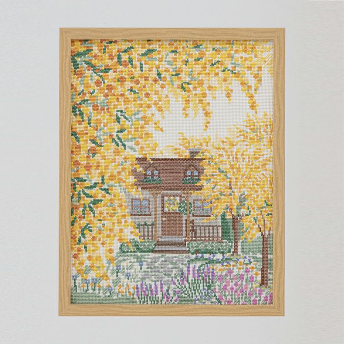 ホビーラホビーレ/クロスステッチフレーム〈ミモザのある風景〉 ホビーラホビーレクロスステッチフレーム＜ミモザのある風景＞