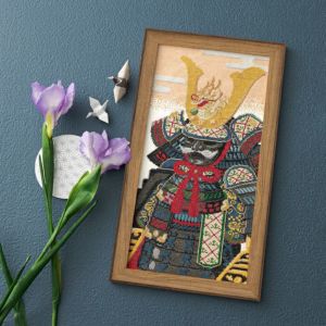 クロスステッチフレーム＜鎧兜のお飾り＞