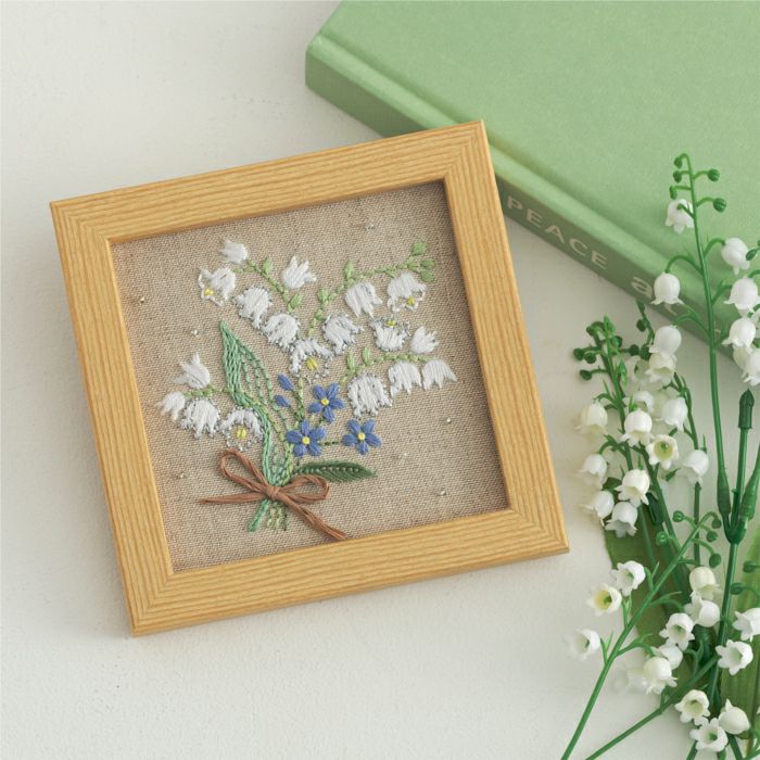 Miss Point 鈴蘭の花刺繍セット＋おまけ 刺繍キット〉すずらんの刺繍ミニフレーム | Marguerite刺繍教室