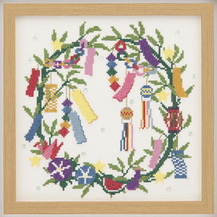 クロスステッチフレーム＜笹飾り＞ | リバティ 生地、編み物、刺繍 