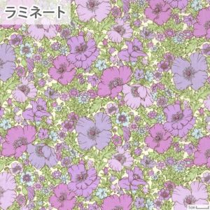 リバティプリント ラミネート メドゥ・ソング＜02L＞生地 （ホビーラホビーレオリジナル）2023SS